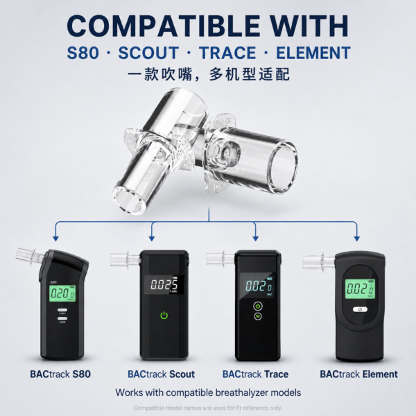 Replacement-breathalyzer mouthpieces compatible with S80 Scout Trace and Element